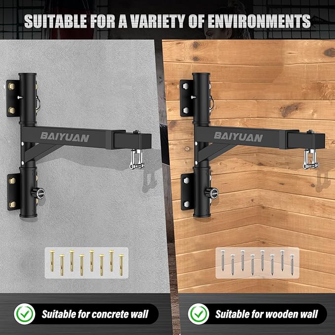 Heavy Bag Hanger - Wall Mount Punching Bag Hanger, Adjustable Heavy-Duty Boxing Bag Wall Bracket, Punching Bag Mount Stand for Home or Gym, for Kickboxing Bag, Muay Thai Bag,Etc (Supports up to 800Ib)