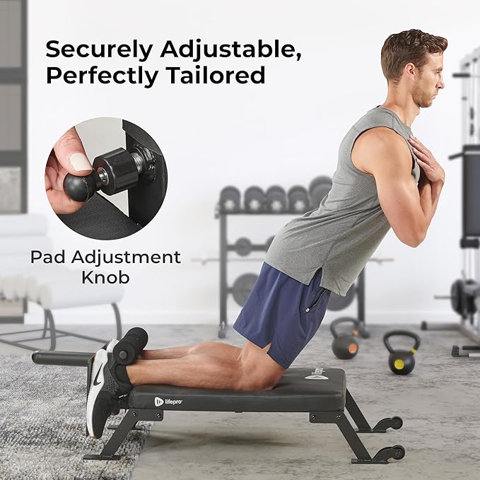 Lifepro Nordic Curl Workout Bench - Home Gym 1" & 2" Olympic