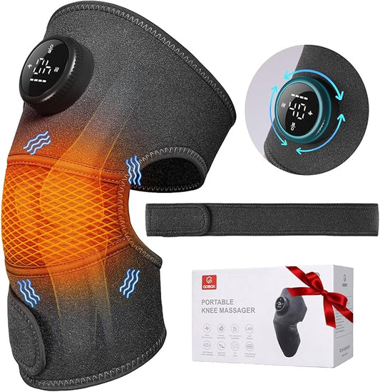 8 Modes & 20 Intensities Cordless Heated Knee Massager,FSA HSA Eligible,Heating Pad for Knee, Shoulder, Elbow Pain Relief,Heated Knee Brace for Arthritis,Perfect Holiday Gift for Men & Women