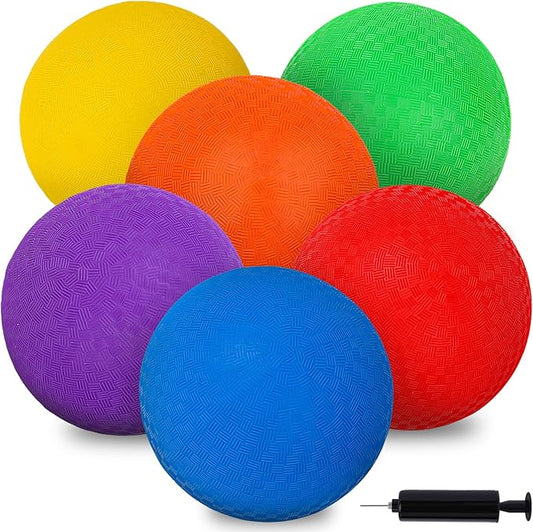 LovesTown 6PCS Playground Balls with Air Pump 8.5inch Inflatable