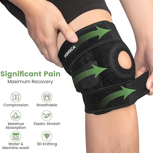 Adjustable Knee Braces for Knee Pain Women and Men,Knee Brace with Side Stabilizers and Patella Gel Pads,Knee Sleeve Support for Workout and Injury Recovery