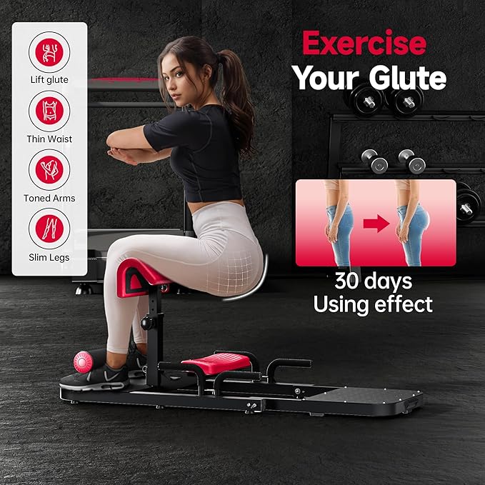 Hip Thrust & Squat Machine for Home – Multi-Function Glute Builder, Leg & Core Strengthening Equipment – Adjustable Sissy Squat, Hip Thrusts, Squat Assist Machine for Home Gym