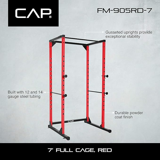 CAP Barbell Full Cage Power Rack Color Series 6' or 7' Options