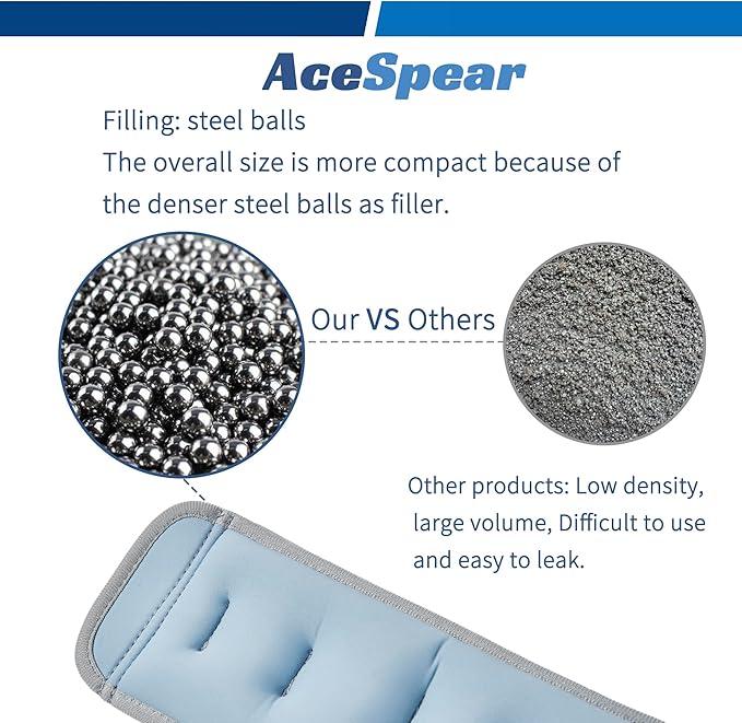 AceSpear Ankle Weights for Men Women Wrist Weights 2 * 1lb 2lbs 2lbs 3lbs 3lbs 4lbs 4lbs 5lbs 5lbs 6lbs 6lbs Leg