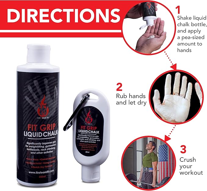 Liquid Chalk for Weight Lifting, Rock Climbing, Cross Training, & Powerlifting, Gym Approved Workout Chalk for Hands & Calluses