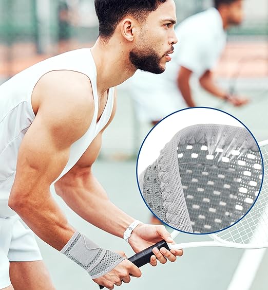 HiRui 2-Pack Ultra-Thin Mesh Wrist Wraps - Breathable, Adjustable Wrist Support for Workouts & Daily Use - Unisex Wrist Brace for Pain Relief, Tendonitis, Carpal Tunnel - One Size Fits All (Gray)