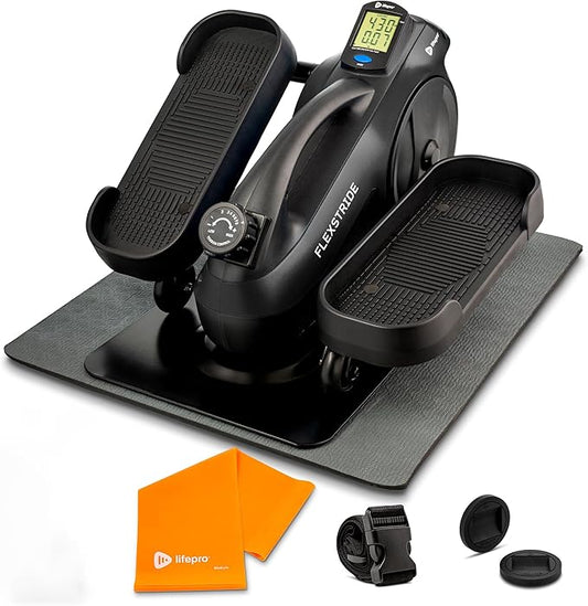 Lifepro Under Desk Elliptical Exercise Machine – Mini Bike Elliptical for Low Impact Leg & Arm Movement – Quiet Magnetic Resistance, LCD Display – Compact Seated Workout for Seniors