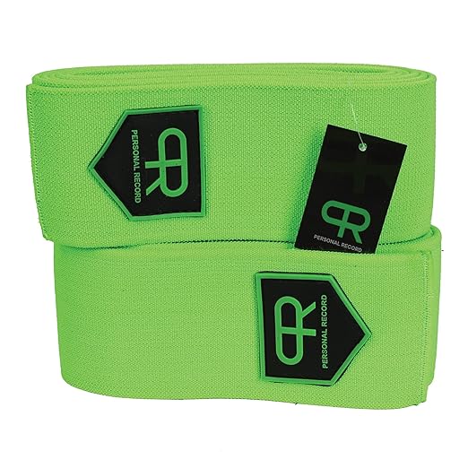 Heavy Duty Extra Wide Knee Wraps for Weightlifting - Premium Pair with Easy Adjustments and Secure Fit, Quality Knee Wraps, Reinforced Stitching Knee Straps for Powerlifting (Neon)