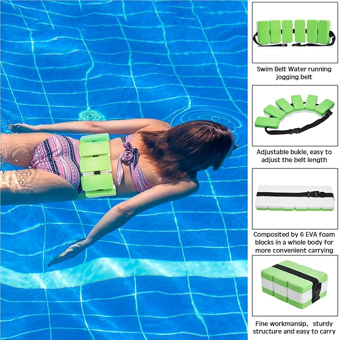 5 Pcs Aquatic Exercise Set Including 2 Ankle Swimming Weights 2 Lightweight Aquatic Exercise Dumbbells and Swim Belt Pool Exercise Equipment for Aquatic Aerobics Exercise