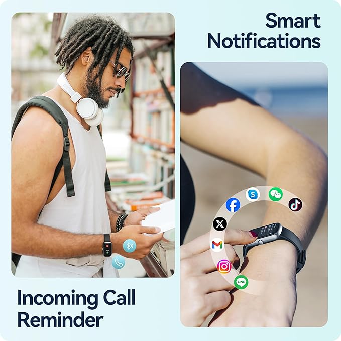 Health Fitness Tracker, 24/7 Heart Rate/SpO2/Sleep Monitor, Activity Trackers & Smart Watches with Step Calorie Counter Pedometer, Waterproof Fitness Watches for Women Men (Peach)