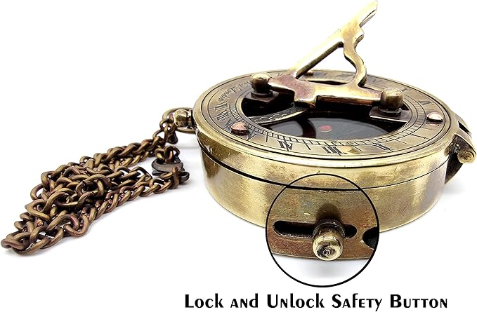 5MoonSun5's Antique Brass Sundial Compass Marine Boat Gift