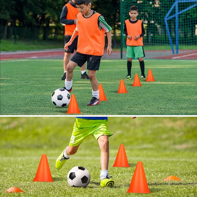 Hiboom 50 Pack Cones Sports Training Set 30 Pcs 7 Inch 20 Pcs