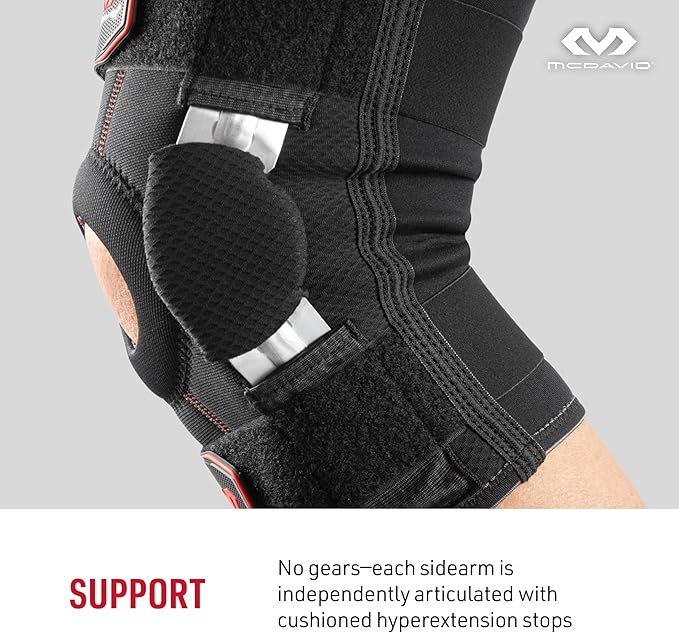 McDavid Knee Brace with Side Hinges. Maximum Knee Support & Compression for Stability & Recovery Aid, Patella Tendon Support, Tendonitis Pain Relief, Ligament Support, Hyperextension. Men & Women