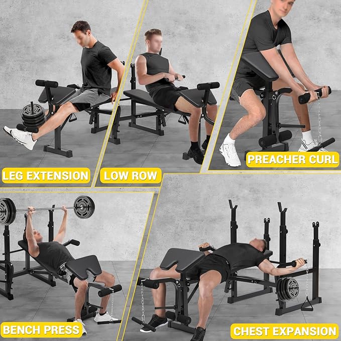 Adjustable Weight Bench Set for Home Gym