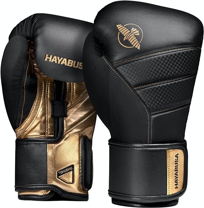 Hayabusa T3 Boxing Gloves for Men and Women Wrist and Knuckle Protection, Dual-X Hook and Loop Closure, Splinted Wrist Support, 5 Layer Foam Knuckle Padding