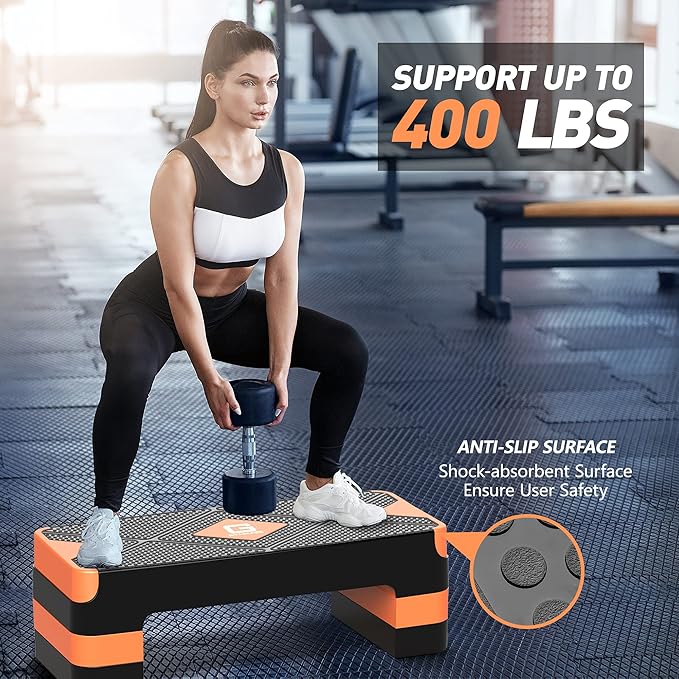 Aerobic Exercise Step 26.5" Step 4â€ 6â€ 6â€ 8â€ 8â€ Adjustable