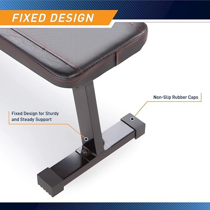 Marcy Flat Utility Weight Bench for Home Gym Weight Training and Ab Exercises