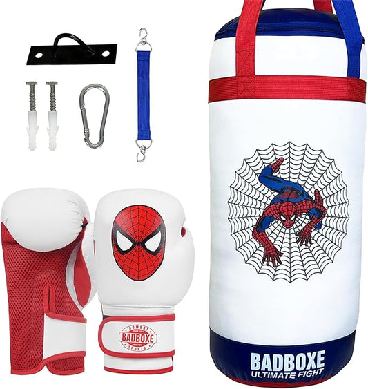Kids Punching Bag w/Free Boxing Gloves | Junior 2FT Punching Bag Set w/Mount & Hanger | Youth Boxing Bag with Free Boxing Gloves