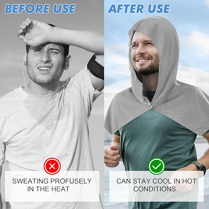 3 Pack Cooling Hoodie Towels for Neck and Face 50 Sun