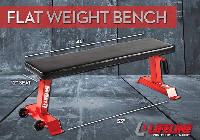 Lifeline Flat Weight Bench Heavy Duty 11-Gauge Steel
