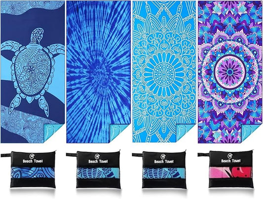4 Pack Lightweight Thin Beach Towel Oversized 71"x32"