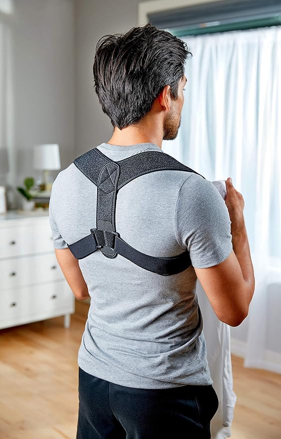 ACE Brand Posture Corrector, Posture Correction, Adjustable, Hook-and-Loop Shoulder Straps Provide Secure Fit, Posture Support Fits Discreetly Under Clothing, One Size Fits Most