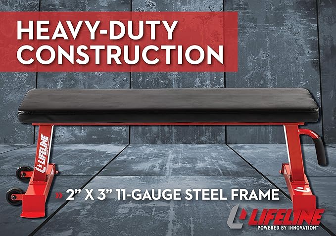 Lifeline Flat Weight Bench Heavy Duty 11-Gauge Steel
