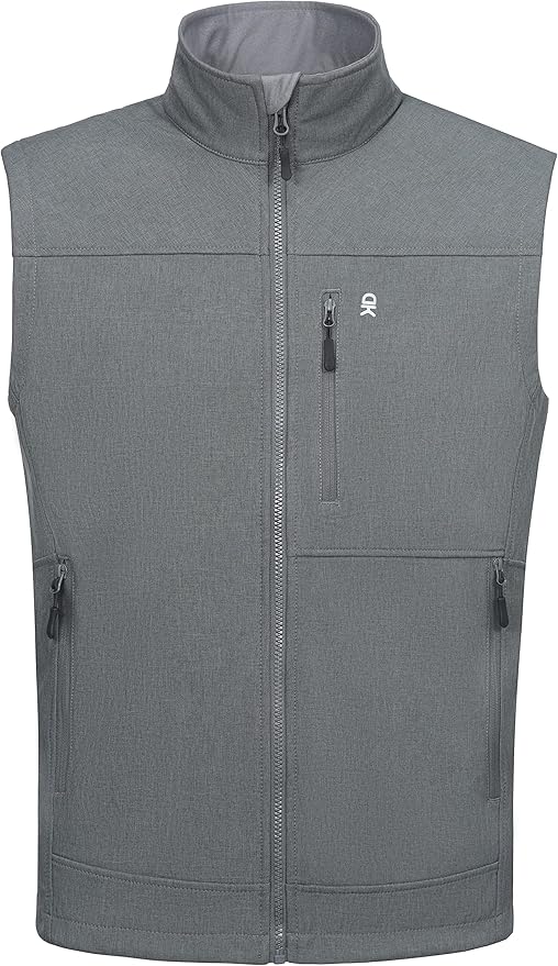 Little Donkey Andy Men's Golf Vest Warm Fleece Lining Hiking Vests Zip Up Sleeveless Outerwear Jacket