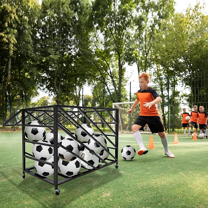 Lockable Storage Ball Cart 30 Basketballs