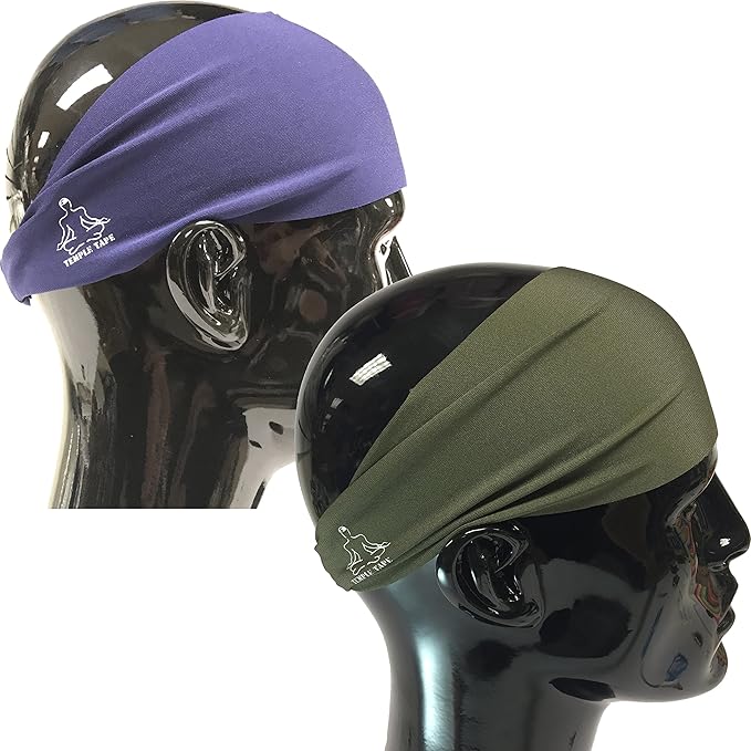 Headbands for Men and Women - Mens Sweatband & Sports Headband Moisture Wicking Workout Sweatbands for Running, Cross Training, Yoga and Bike Helmet Friendly