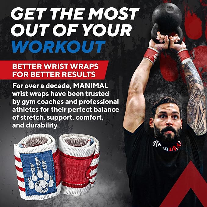 MANIMAL Wrist Wraps for Weightlifting - Professional Wrist Straps for Men and Women - Strength Training, Bodybuilding, Powerlifting, Cross Fit - Eliminate Wrist Pain with Durable Support (Since 2010)