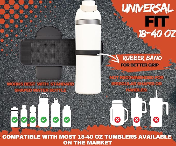 Magnetic Water Bottle Sleeve Bag and Large Pocket 4 Magnets