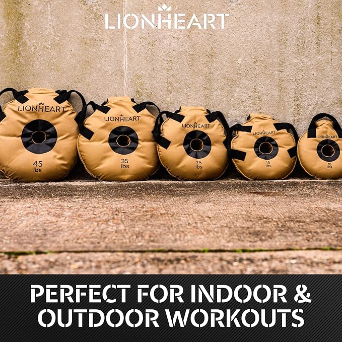 Lionheart Sand Weight Plates 10, 15, 15, 25, 25, 35, 35, 45 45 lb 2 Unfilled