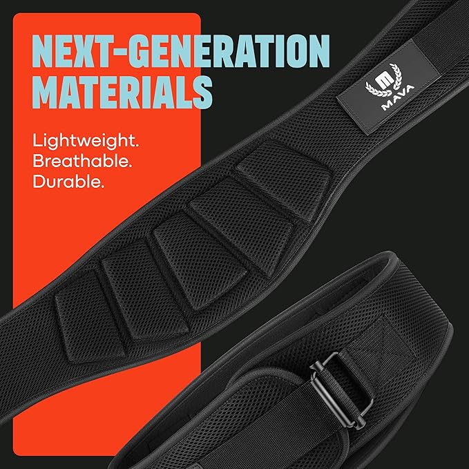 Mava Sports Weightlifting Belt for Men and Women, Weight Belt with Chain for Pullup, Gym Lifting Belt for Powerlifting, Squat, Bodybuilding, Heavy Duty Steel, Workout Belt with Comfortable Support