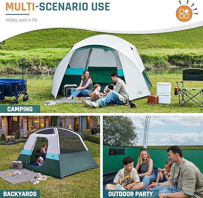 6/8/10/11 Person Camping Tent with Porch