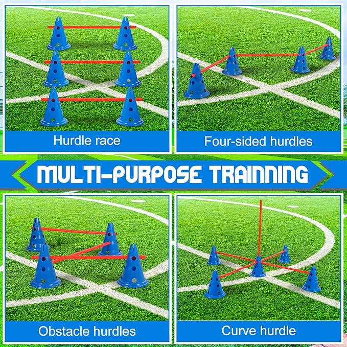 6 Sets Dog Agility Hurdle Cone Set Include 12 Agility 6 Agility