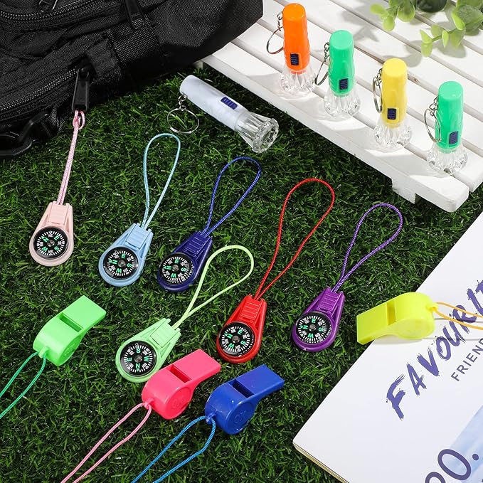 72 Pcs Camping Party Favors 24 Kids Compass 24 Mini 24 Neon