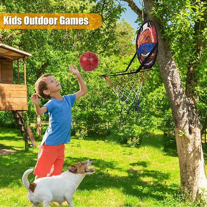 2 in 1 Basketball Hoop and Dart Board, 14" Dart Board for Kids, Basketball Hoop for Kids Toddlers, Sports & Outdoor Play, Birthday Gift Toys for 3 4 5 6 7 8 9 10 Year Old Boys Girls Kids, Party Favors
