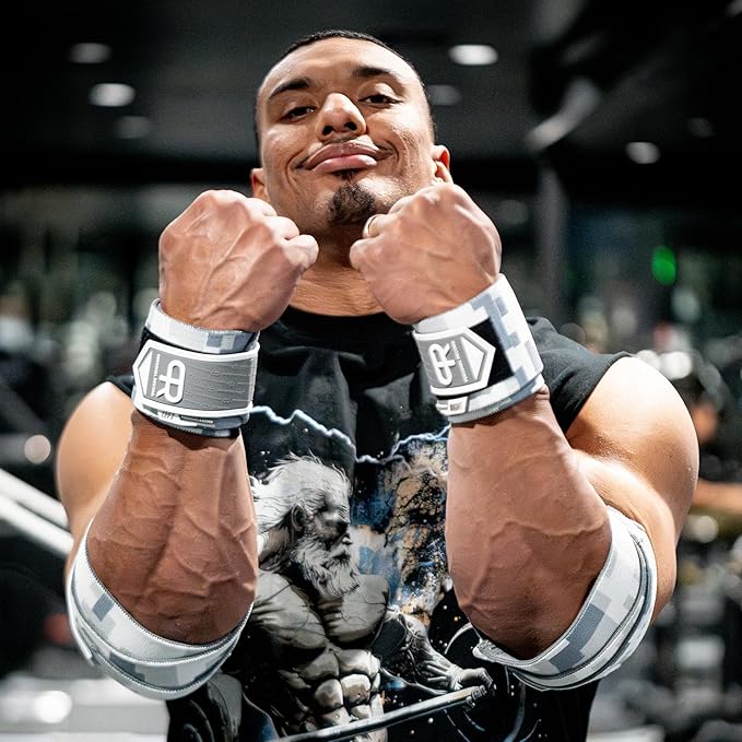 Heavy Duty Premium Wrist Wraps, More Elasticity, Reinforced Stitching, Extra Wide Strap, Strong Thumb Loop, Larry Wheels Weightlifting Wraps