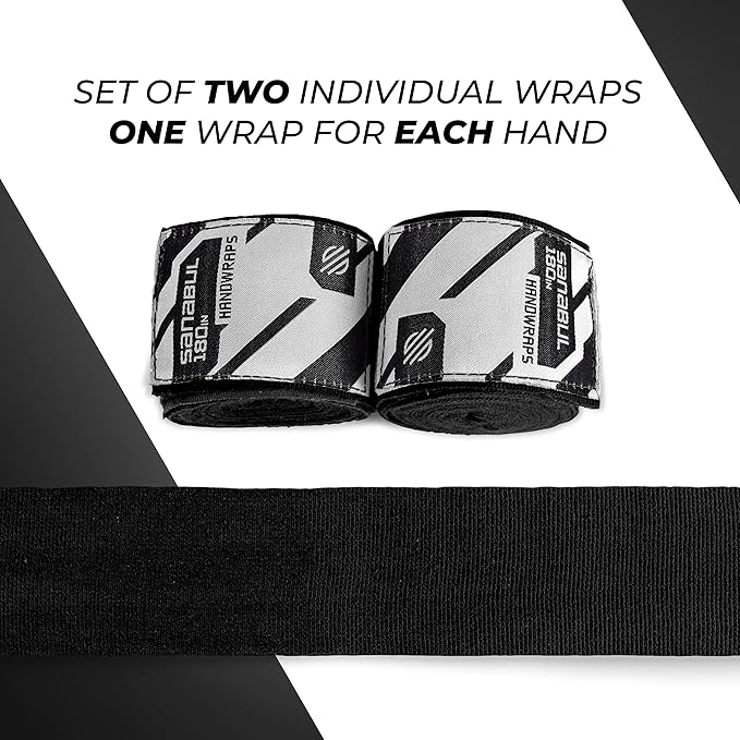 Sanabul Elastic 180 inch Boxing Hand Wraps for Boxing Gloves Muay Thai Kickboxing MMA Wraps for Men & Women
