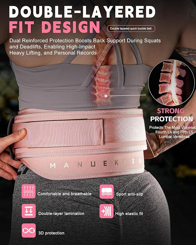 MANUEKLEAR Weight Lifting Belts for Men and Women
