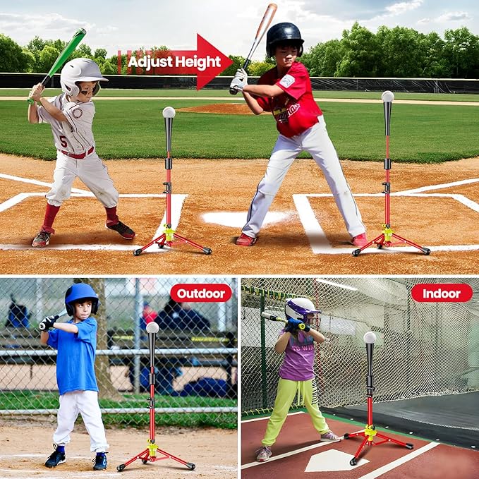 2025 New Upgrade Portable Batting Tee for Baseball/Softball,23.23 to 40.16 Inch Baseball Tee for Kids,Batting Tee,Softball Tee,Youth Hitting Tee,Teeball Tee,Travel Tee,Easy Adjustable Height
