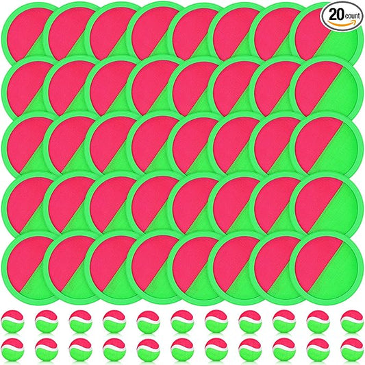 Libima Kids Toys Toss and Catch Game Set 40 Paddles 20 Balls