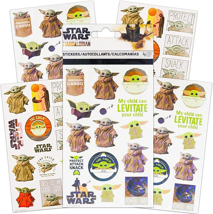 Mandalorian Bop Bag for Kids - Star Wars Toy Bundle with Baby Yoda Punching Bag for Outdoor Play, Plus Stickers and More | Mandalorian Excercise Toy for Kids