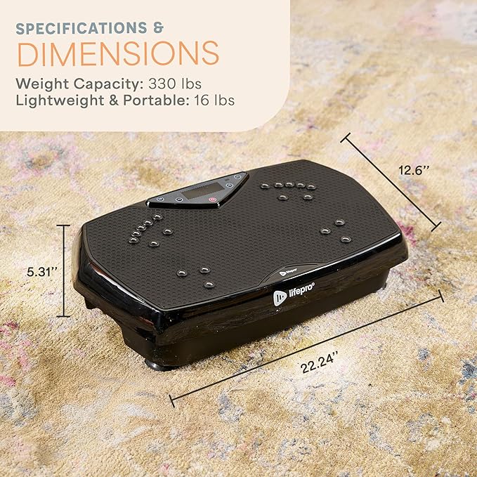 Lifepro Vibration Plate Exercise Machine with Magnetic Acupoints - Full Body Vibration Platform for Beginners and Recovery - Ideal Lymphatic Drainage Massager for Muscle Toning and Overall Fitness