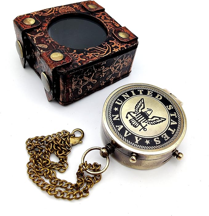 5MOONSUN5's US Navy Engraved Brass Military Compass Nautical