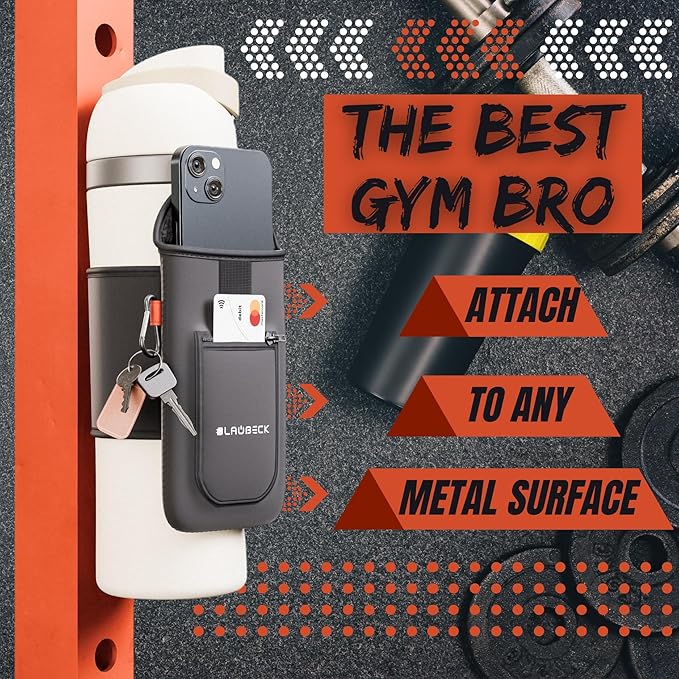 Magnetic Water Bottle Sleeve Bag and Large Pocket 4 Magnets