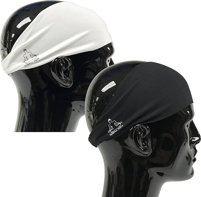 Headbands for Men and Women - Mens Sweatband & Sports Headband Moisture Wicking Workout Sweatbands for Running, Cross Training, Yoga and Bike Helmet Friendly