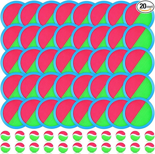 Libima Kids Toys Toss and Catch Game Set 40 Paddles 20 Balls