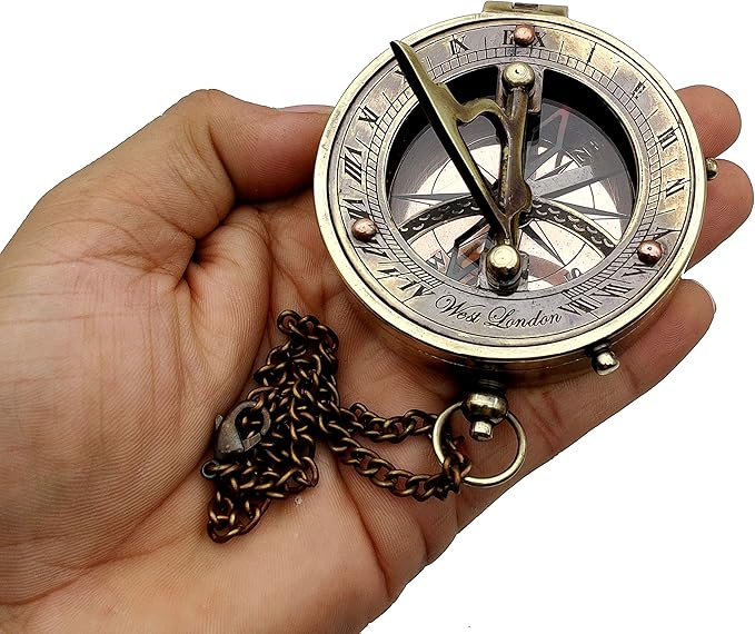 5MoonSun5's Antique Brass Sundial Compass Marine Boat Gift